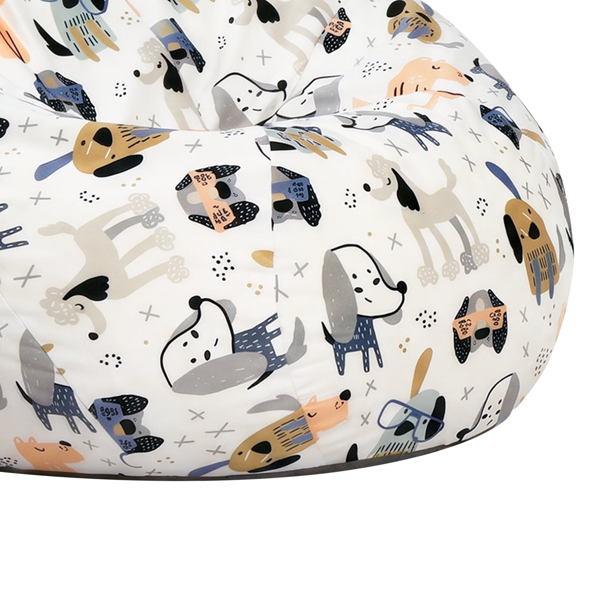 2.5FT Velvet & Chenille Bean Bag Chair for Teens, High-Density Foam Filled Soft Bean Bag Sofa with Carry Handle, Non-Slip Bottom for Bedroom Playroom Living Room