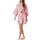 thumbnail image 2 of Inspire Chic Batas de Seda para Mujeres con Mangas 3/4, Cintura con Cinta, Pijamas de Satén Floral, Talla L, Rosa Claro, 2 of 6