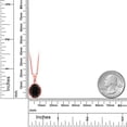 thumbnail image 3 of Gem Stone King 18K Rose Gold Plated Silver Black Onyx Pendant Necklace for Women (3.00 Cttw, Oval 11X9MM, Gemstone December Birthstone, with 18 inch Silver Chain), 3 of 4