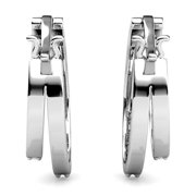 Cate & Chloe Corina 18k White Gold Plated 20mm Hoop Earrings with Swarovski Crystals Gift for Women