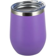 BAMAIA 12OZ Stainless Steel Wine Tumbler with Lid -Double Wall Vacuum Insulated Travel Tumbler Cup for Coffee Wine Cocktails Ice Cream Cup With Lid Sky Blue
