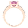 thumbnail image 4 of 2.43ct princess cut pink Zircon 18k rose gold Bridal Wedding Engagement Promise Anniversary Ring for Women size 4.25, 4 of 7