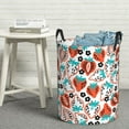 thumbnail image 6 of ZICANCN Laundry Basket Organizer, Seamless Strawberry Flower Leaf Collapsible Hamper for Bathroom Bedroom Laundry Room, Small Size, 6 of 7
