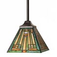 thumbnail image 7 of Tiffany Pendant Light Fixture, 8" Stained Glass Mission Style Vintage Tiffany Hanging Lamp, 7 of 7