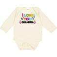 thumbnail image 3 of Inktastic I Love You Grandma with Flowers Girls Long Sleeve Baby Bodysuit, 3 of 5
