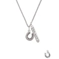 thumbnail image 2 of Delight Jewelry Silvertone Beaded Clear AB Crystal Horseshoe with Good Luck Silvertone Balance Bar Charm Necklace, 23", 2 of 4