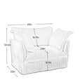 thumbnail image 3 of 49" Oversized Single Sofa Chair, Corduroy Armchair with Big Back Cushion and 2 Big Toss Pillows, Upholstered Deep Seat Couch Sofa Chairs for Living Room Bedroom (Cream, 1 Seat), 3 of 9