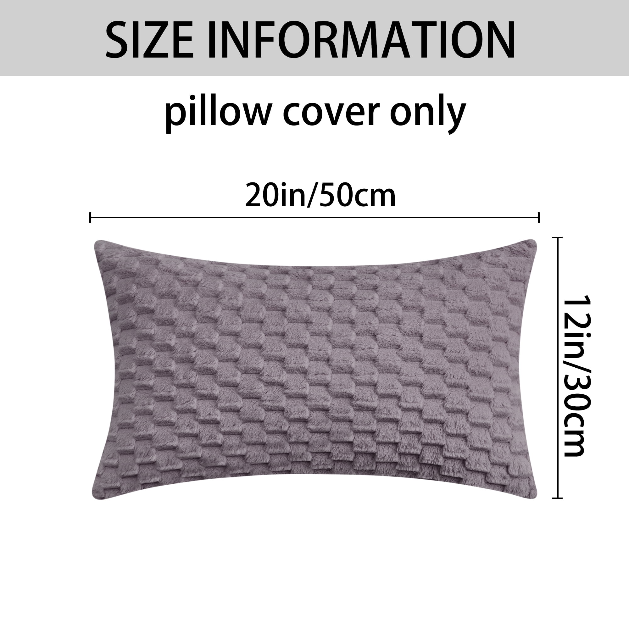 Unique Bargains 4 Pcs Pack of 4 Soft Fuzzy Plush Cushion Cover Grey 12" x 20"/16" x 16"