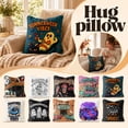 thumbnail image 7 of Summerween Decor Square Pillow Cover 18x18in, Retro Tropical Halloween Ghost Design Plush Throw Pillowcase, Comfort Couch Accent for Summerween Party Decorations, 7 of 7