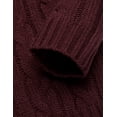 thumbnail image 6 of Arshiner Boy's Cable Knitted Sweater Half Zip Lightweight Casual Pullovers for Kids 5-6 Years Wine Red 160, 6 of 9