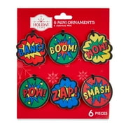 Holiday Time Super Hero Mini Christmas Ornaments, 6.13", 6 Count