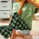 thumbnail image 1 of Pijamas de algodón de dibujos animados para mujer, ropa de dormir de manga corta, pantalones largos, ropa de casa de moda, ropa de casa, verano, primavera, nuevo, 1 of 4