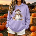 thumbnail image 2 of SEROYE Womens Christmas Print Sweatshirts Snowman Graphic Hoodie Long Sleeve Pullover Casual Holiday Festival Tops (2XL, Purple Christmas 03), 2 of 5