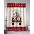 thumbnail image 5 of Red Christmas Shower Curtain Set, Waterproof Shower Curtains for Bathroom, Gnomes Truck Xmas Tree Snowflake Winter Washable Fabric Cloth Bath Curtain for Bathtub Decoration with Hooks 66x72 Inches, 5 of 6