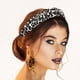 thumbnail image 4 of Diadema Elástica Anudada Unique Bargains Patrón de Leopardo Blanco Negro, 4 of 7
