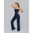 thumbnail image 3 of PISONIC Womens Workout Sets Two Piece Spaghetti Straps Crop Top Matching Straight Leg Pants Gym Work Pilates Outfits, 3 of 7