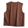 thumbnail image 4 of OSOLU Men's Tank Tops Loose Fit Sleeveless Solid Color Open Front Button Casual Summer Outdoor Activities Travel Elegant Vest, 4 of 5