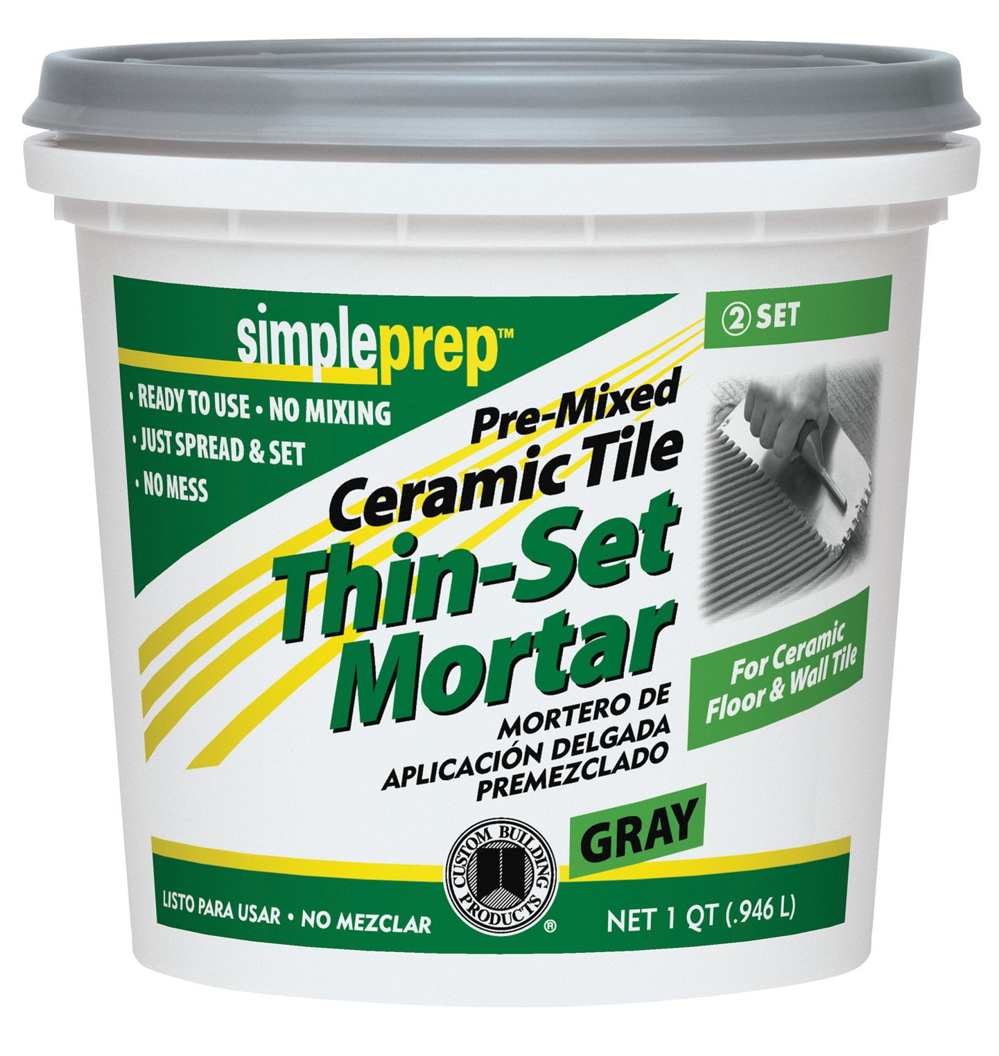 Custom Building Cttsgqt Pre Mixed Thin Set 1 Qt Com