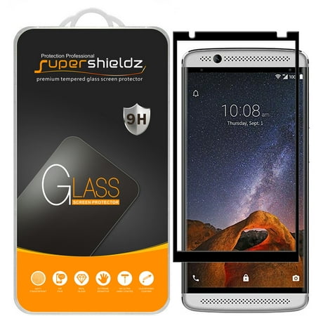 [2-Pack] Supershieldz ZTE Axon 7 Mini [Full Screen Coverage] Tempered Glass Screen Protector, Anti-Scratch, Anti-Fingerprint, Bubble Free (Black Frame)