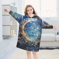 thumbnail image 5 of FORMRS Wearable Blanket Hoodie with Sleeves for Kids Cozy Flannel Sweatshirt, Crystal Moon, 5 of 7