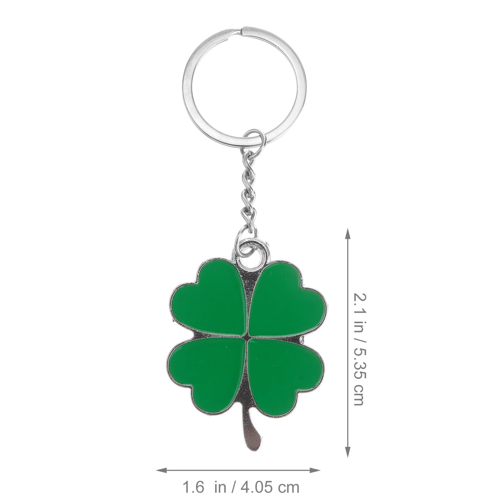 New Four Leaf Clover Lucky Charm Keyring ~ Green ~ Gift Idea ~ St Patricks Day 