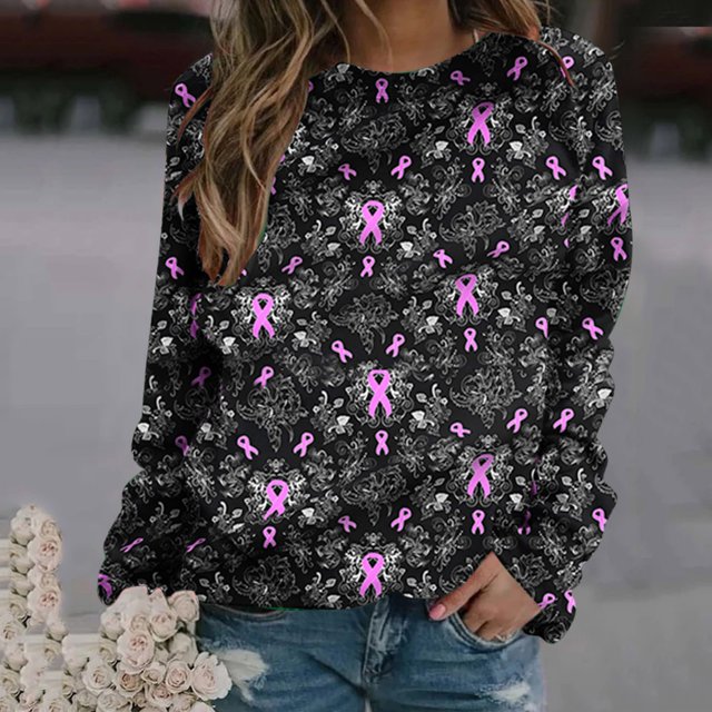 Sweat à Capuche Mode pour Femmes 2023 Manches Longues Col Rond Imprimé Chandail en Molleton Blouse 50 % de Réduction Costumes Halloween/noël