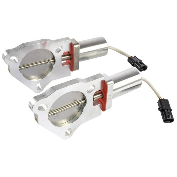 JEGS 30883 3 Electric Exhaust Cutout Kit Dual Exhaust Gear Reduction Motor Stain