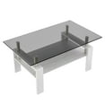 thumbnail image 6 of Alvantor 39-inch Glass Top Coffee Table with White MDF Base, 6 of 7