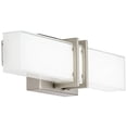 thumbnail image 5 of Possini Euro Design Exeter Modern Art Deco Wall Mount Light LED Brushed Nickel Silver Metal 17" Wide Vanity Fixture Rectangular Silk Screened Glass Shade Decor for Bathroom Over Mirror House Home, 5 of 5