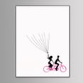 thumbnail image 1 of Lienzo con huella dactilar/huella digital para la firma personal de los invitados a la boda con tinta (#12 Bicicleta rosa), 1 of 3