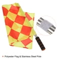 thumbnail image 3 of Unique Bargains Linesman Referee Flag Stainless Steel Pole Sponge Grip, Diamond Checked 2 Pack, 3 of 5