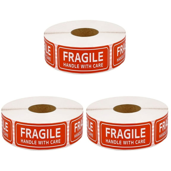 Set of 3 Portable Label Sticker Handle with Care Stickers Fragile