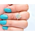 thumbnail image 2 of Natural Opal Wedding Ring Unique Engagement Ring Round Shaped White Opal Ring, 2 of 6