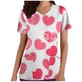 thumbnail image 2 of TIMIFIS Blouse Blanche pour Femmes, Manches Courtes, Col en V, Imprimée, Décontractée, avec Poches-Blanc, 2 of 5