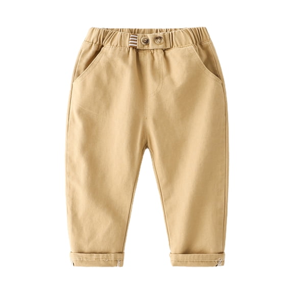 Bwdbhd Pants for Kids Boys Toddler Baby Boys Girls Joggers Pants Cotton Sweatpants with Pockets Khaki,4-5 Years