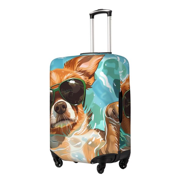 Balery Funny Swimming Chihuahua Funda de equipaje, fundas para maletas, elástica, lavable, protector de maletas, compatible con maletas de 18 a 32 pulgadas-Small