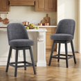 thumbnail image 6 of AFO 26" Upholstered Swivel Counter Height Bar Stools Set of 4, Modern Fabric Bar Chairs with Solid Wood Frame, Suitable for 35"-39" Table, For Kitchen Island Dining Room Pub Restaurant, Dark Gray, 6 of 12
