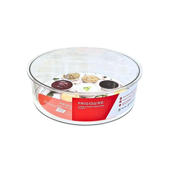Frigidaire Clear 12" Spinner Organizer, Rotating Turntable for Kitchen, Pantry, or Refrigerator