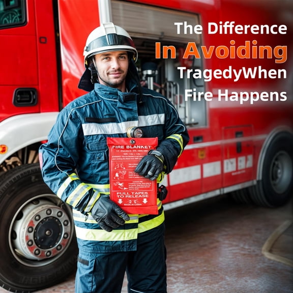 Emergency Fire Blanket, Fire Extinguisher Blanket, Fire Suppression Fabric, Flame Retardant Towel Fire Safety Cloth for Home, Kitchen, School, Grill, Car, Office, Warehouse
