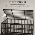 thumbnail image 4 of 37 Inches Folding Dog Crate with Wheels, Heavy Duty Metal Dog Kennel with Double Door and Removable Tray, Indoor Pet House for Small, Medium and Large Breed, 4 of 6