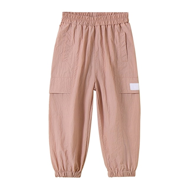 Pantalon de Jogging pour Garçons, Décontracté, à Enfiler, Léger, Taille Élastique, avec Poches, Rose, 13-14 Ans