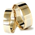 thumbnail image 4 of Pompeii3 8/6mm Plain 14K Two Tone Wedding Band Set, 4 of 4