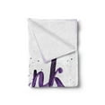 thumbnail image 2 of Thank You Soft Flannel Fleece Throw Blanket, Spots Curvilinear Typography Appreciation Paintbrush Strokes, Cozy Plush for Indoor and Outdoor Use, 60" x 80", Dark Purple Violet, by Ambesonne, 2 of 5