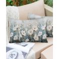 thumbnail image 6 of White Floral Throw Pillow Cover 20 x 36 Inch Decorative Pillow Cover Spring Abstract Oil Painting Plant Lumbar Pillowcase Seasonal Rectangle Cushion Case for Couch Sofa Bed Living Room, 6 of 7