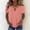 Pink, variant on Women's O-Ring Cutout Neck T-Shirt, Short Sleeve Casual Solid Color Top Summer Fold Printed Regular Top Green XL
