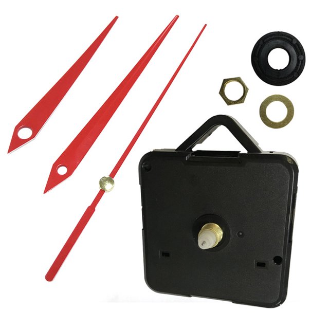 Likrtyny El Mecanismo Del Reloj Pared DIY Cuarzo Incluye Piezas Reparación Manecillas (rojo)