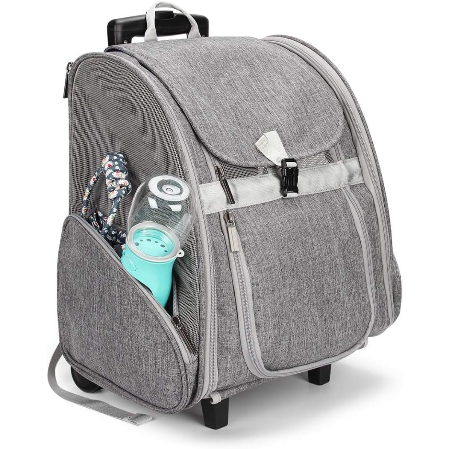 Pet Rolling Carrier, Dog Backpack with Wheels,Cats,Puppies Travel Bag with Wheels,Dog Trolley
