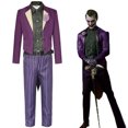 thumbnail image 2 of Disfraz de Cosplay de Anime The Joker Mortal Kombat 11, conjunto de traje morado con pantalón a rayas y cinturón, disfraces de Carnaval de Halloween para hombres adultos, 2 of 5