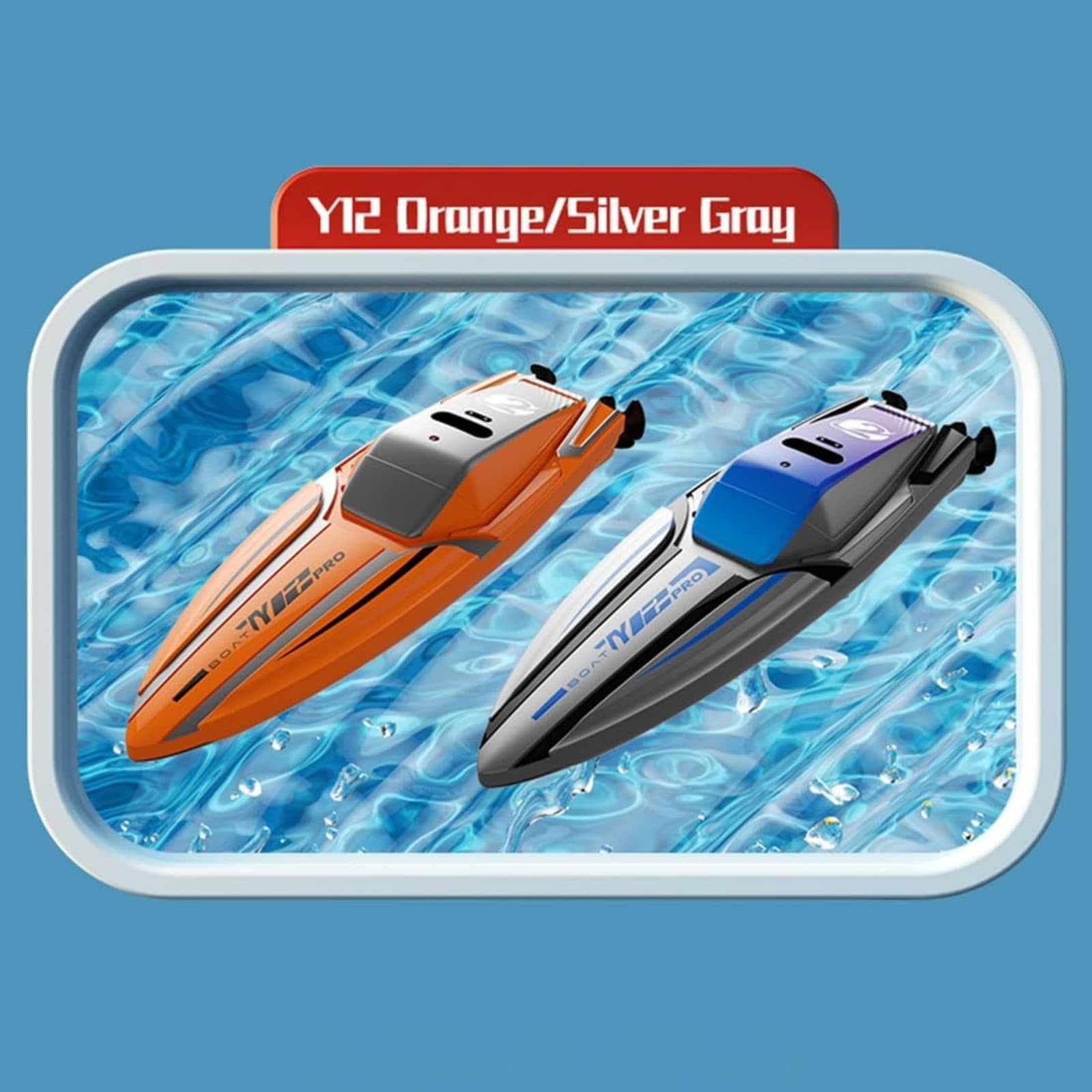 Mini Speedboat Toy Summer Water-Sensing Auto-Start/Stop Remote Control Boat Self-Righting Stunt Speed Boat for Pool, Lake, Outdoor Water Games Toy