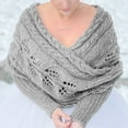 thumbnail image 4 of HNMKIU Womens Long Sleeve Shawl Scarf Wrap Fashionable Open Knit Design Seasonal Cover Up Z9092-Light Gray,One Size, 4 of 6